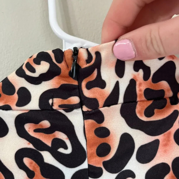 CBR Womens Multicolor Tank Dress XL Animal Leopard Mock Neck Sleeveless NWT - Picture 9 of 11